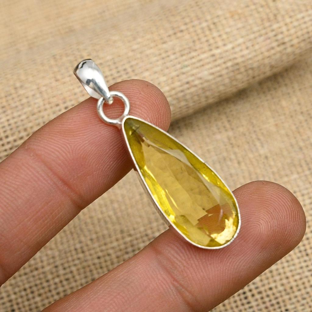 Удивительный цитриновый драгоценный камень ручной работы из стерлингового серебра 925 пробы для женщин
