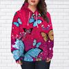Womens Fashion Flame Butterfly Print Loose Hoodie Tops Blouse Sweatshirt Casual Long Sleeve Pullover Tops