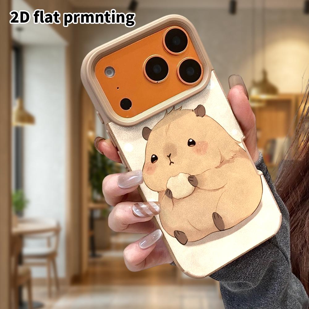 Phone Case: Lambskin 2D Flat Samsung Galaxy A34 A35 M05 M06 S20 S22 S21 FE Plus 5G Protective Case, Cute Capybara, Christmas and Halloween Gift