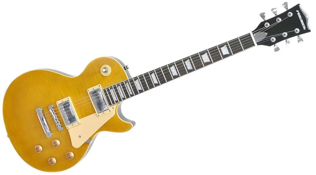 PLAYTECH Electric Guitar Les Paul Type Equipped with 2 Humbuckers Lemon Burst