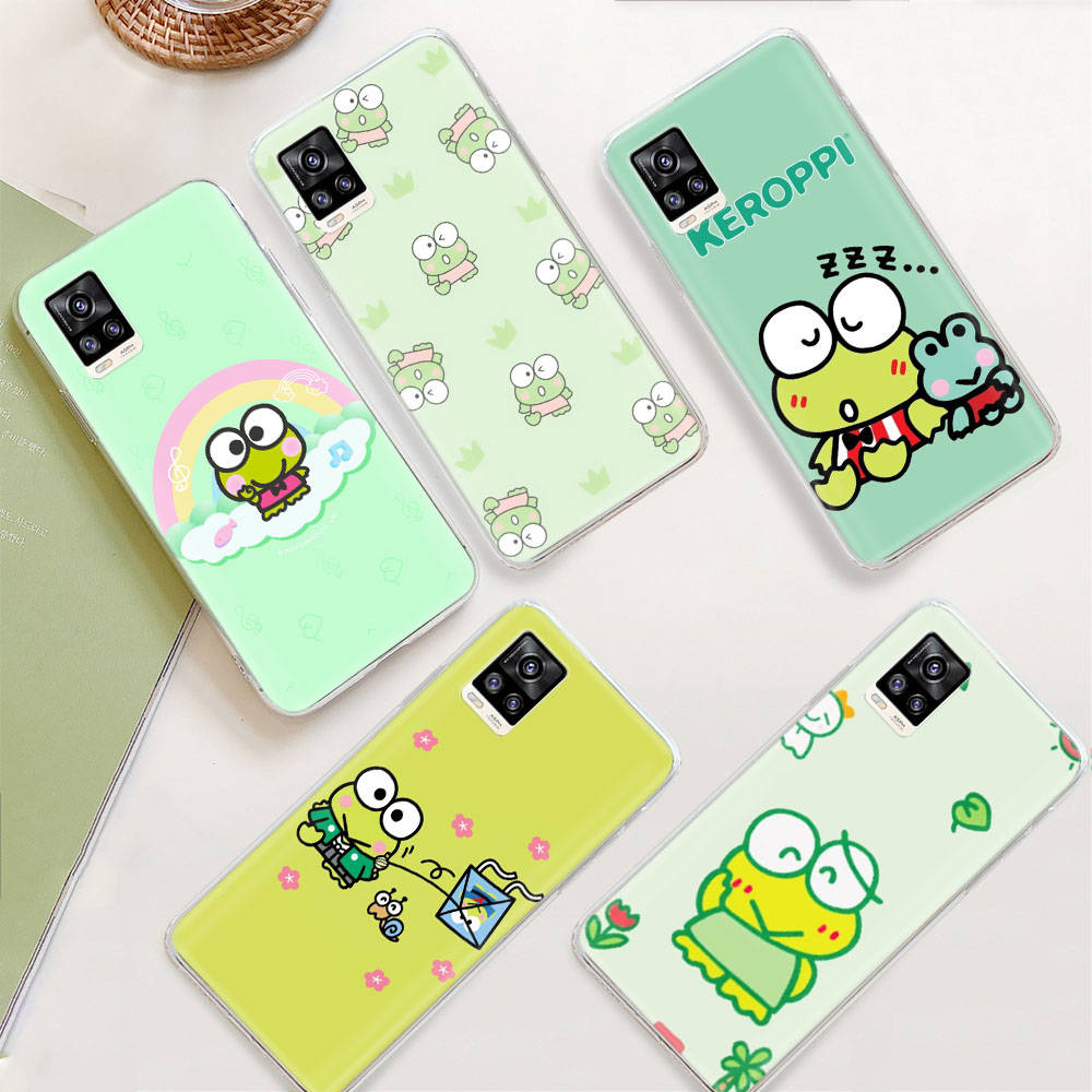 JZ2 Kerokero Keroppi Прозрачный чехол для Samsung A04 A14 A23 M33 M53 Realme 10 9 C35 C55 VIVO Y02 X80 Infinix Hot 30 Note 11 Tecno Spark 8P Pro