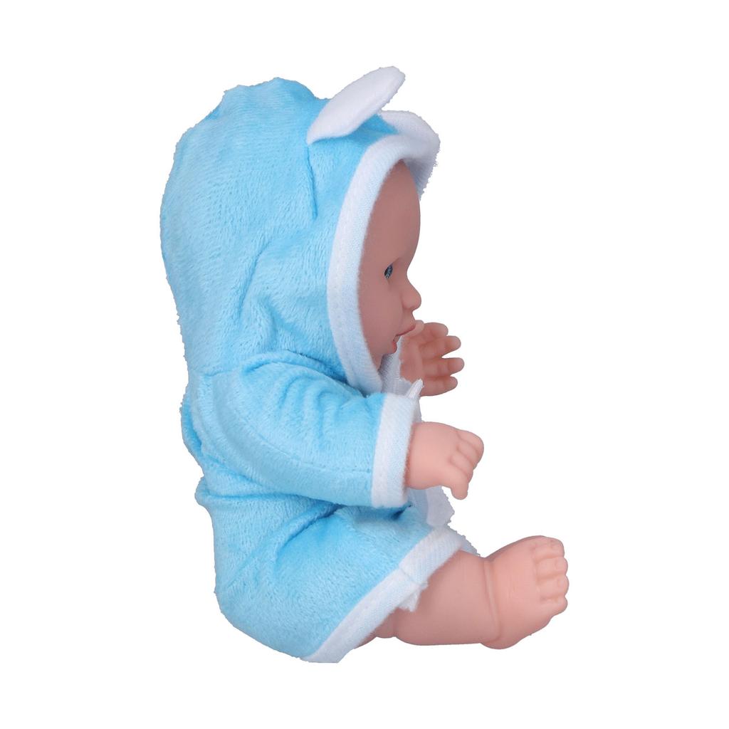 Soft Body Baby Doll Lifelike Newborn Baby Doll Simulation Reborn Baby Doll 8 InchesBlue Gown