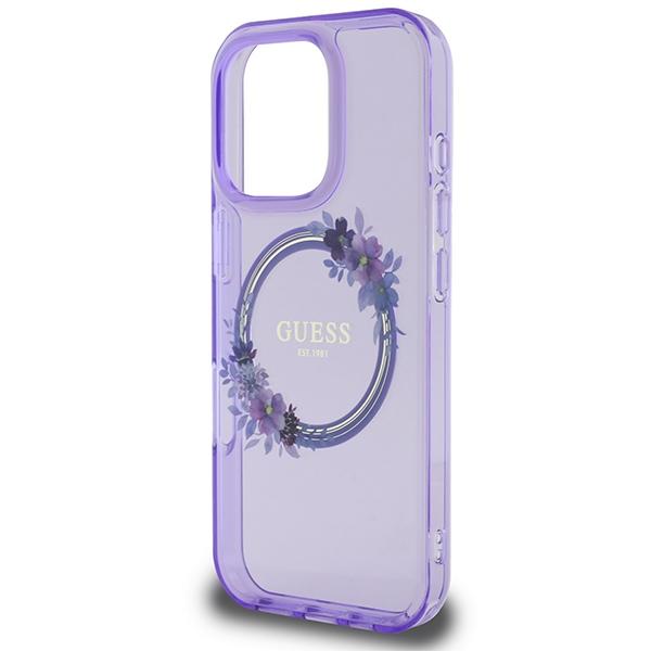 Guess Guhmp16Lhfwfcu Iphone 16 Pro 6.3 Fioletowy/Purple Hardcase Iml Flowers Wreath Magsafe