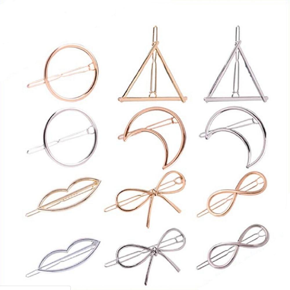 Женские аксессуары для волос, заколка для волос, булавка для волос из геометрического сплава, повязка для волос с лунным кругом, заколка, держатель для заколки