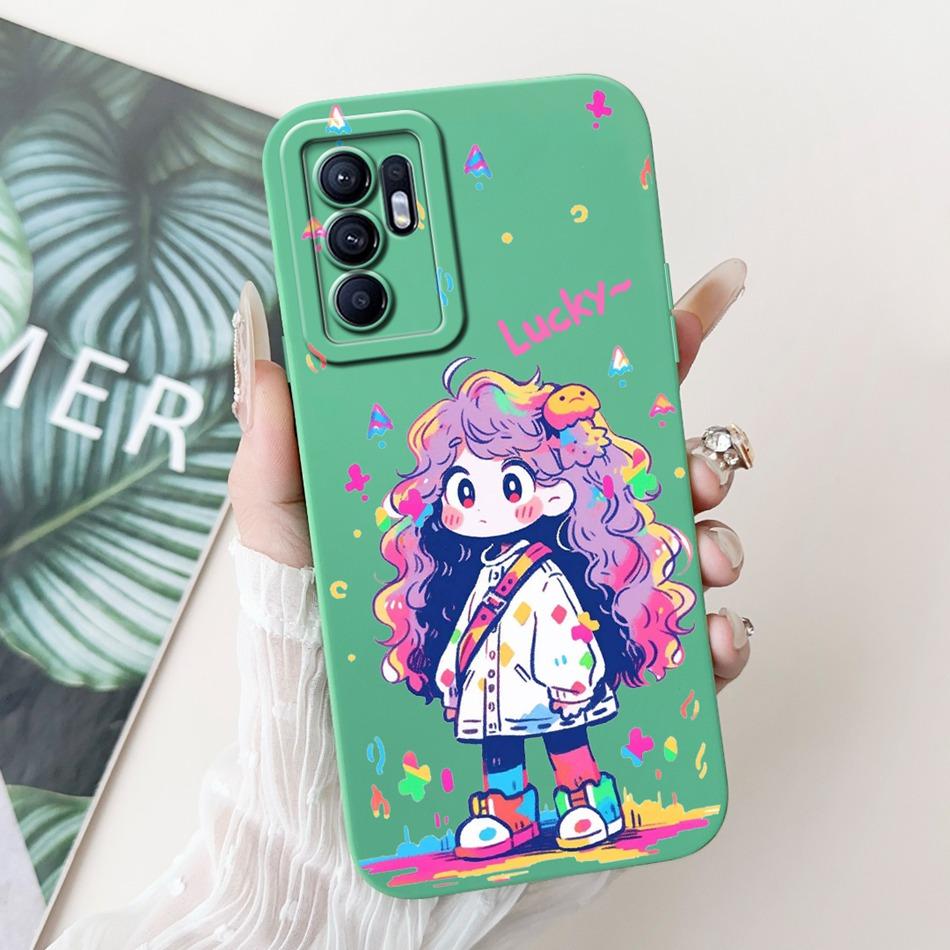 For OPPO Reno6 CPH2235 Elegant Sunflower Tulip Printed Phone Case For Oppo Reno 6 4G Soft Silicone Shockproof Cases