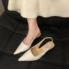 French Evening High-heeled Retro Pointed Single Shoes Women's Shoes 2025 Popular Summer New Chinese-style Beautiful Bag Head Sandals