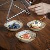 Retro Platycodon Flower Exquisite Taste Plate Ceramic Hot Pot Sauce Plate Household Seasoning Plate Vinegar Plate Export