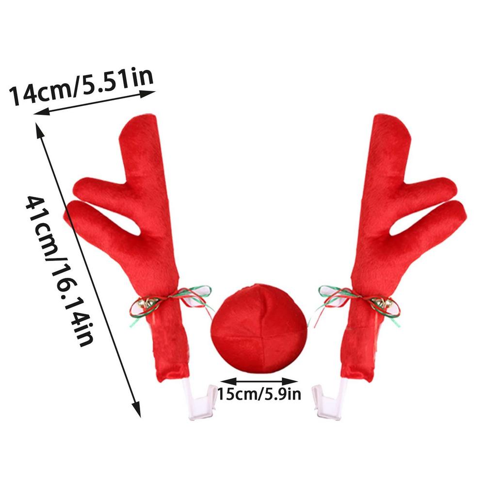Украшение в виде оленя, рога лося, автомобиль, нос, рог, костюм, декоративный набор, рождественские оленьи рога Рудольфа, красные носовые украшения 1 шт.