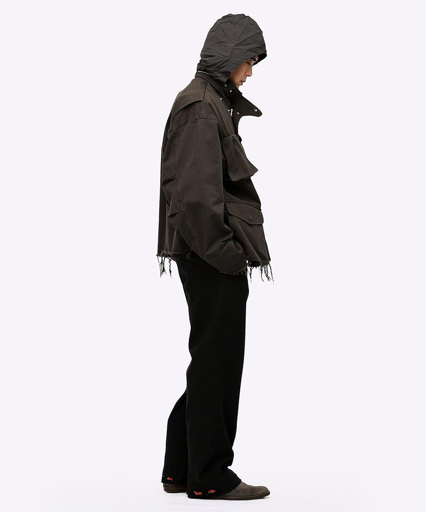 Quest&Guest M65 Cut-Off Field Parka (Dark Brown)