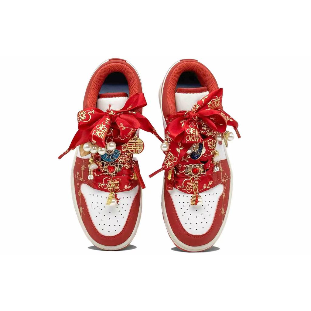 Jordan Air Jordan 1 Crimson Gold Wedding Shoes Cushioning, Wear Resistant Low top Vintage Basketball Shoes Women's Red FJ3465-160(Team1321-SBOX)