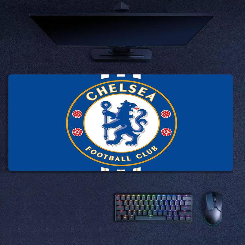 Коврик для мыши Chelsea FC, Большой игровой коврик для стола, Нескользящий коврик XXL для мыши для ноутбука и планшета, Игровой коврик для мини-ПК со прошитыми краями