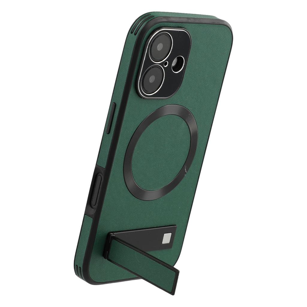 Чехол-подставка для iPhone 16, совместимый с MagSafe, задняя крышка для телефона из ПК+ТПУ+ПУ