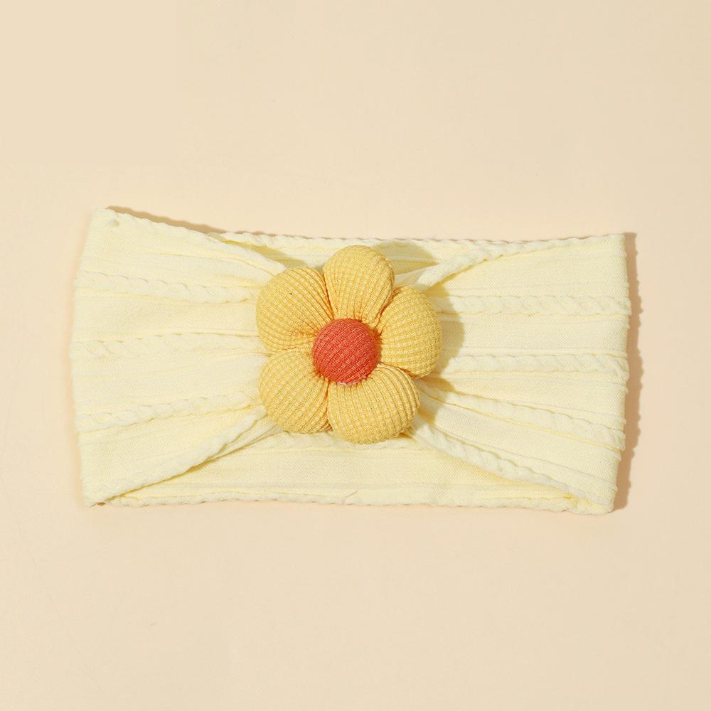 Мягкий нейлоновый платок, 1 шт., подходит для новорожденных девочек, повязка на голову с цветком, эластичная повязка для волос, тюрбан, аксессуары для волос для малышей