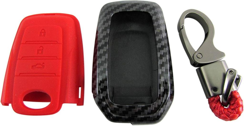 BRIGHTZ Corolla Cross 13 15 16 Late Model Carbon Fiber Style Smart Key Case Red ZVG13 ZVG16 MXGH15 ZVG MXGH 10 KEY-CASE-015