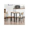 Table de cuisine - MUVOE - Ensemble 3 pièces - Bois naturel et noir - 4 places - Design compact