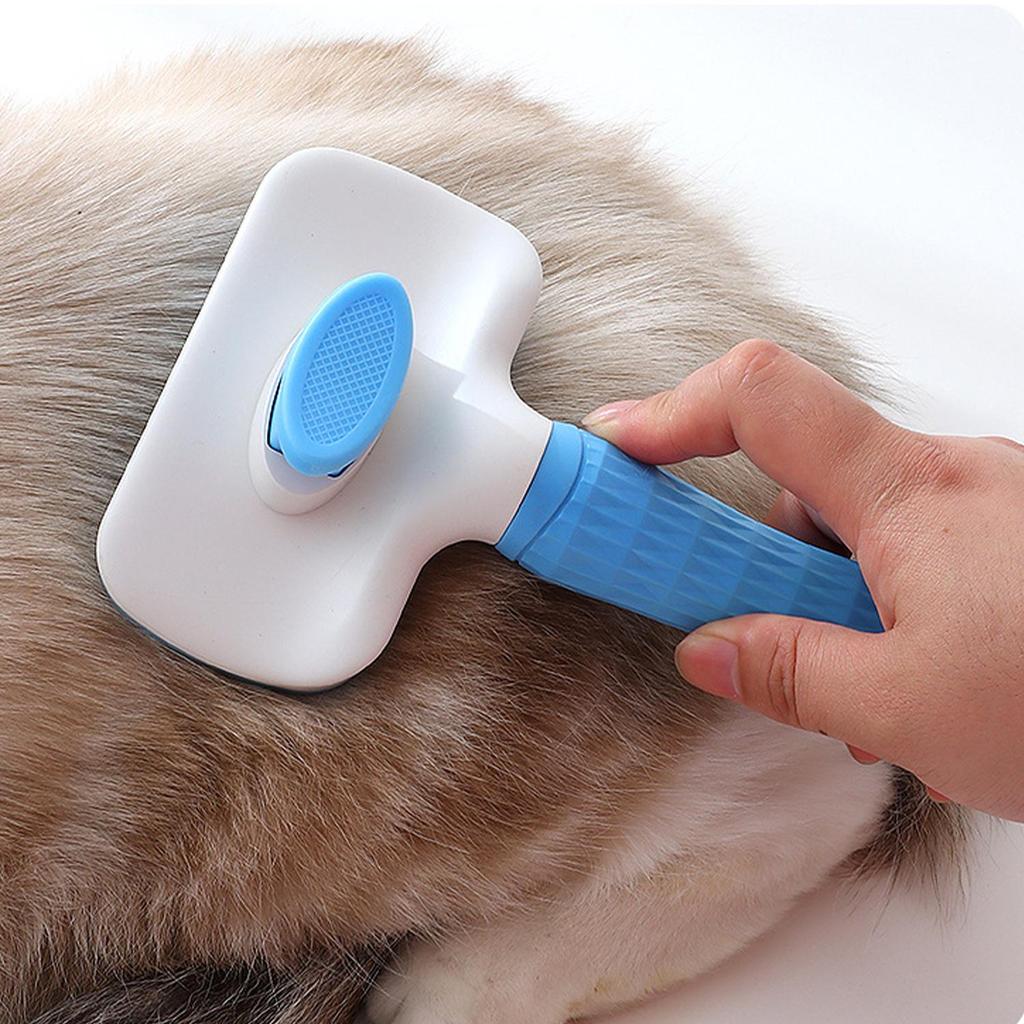 Cat Grooming Brush Self Cleaning Slicker Brushes for Dogs Cats Pet Brush Tool Gently Removes Loose Undercoat Mats Tangled Hair Massage-Self