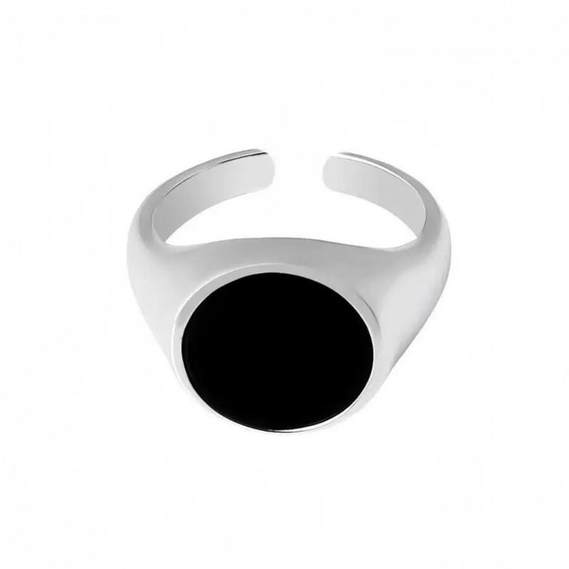 Adjustable Open Ring Men Women Minimalist Geometric Round Resin Inlay Copper Band Vintage Chic Fashion Jewelry