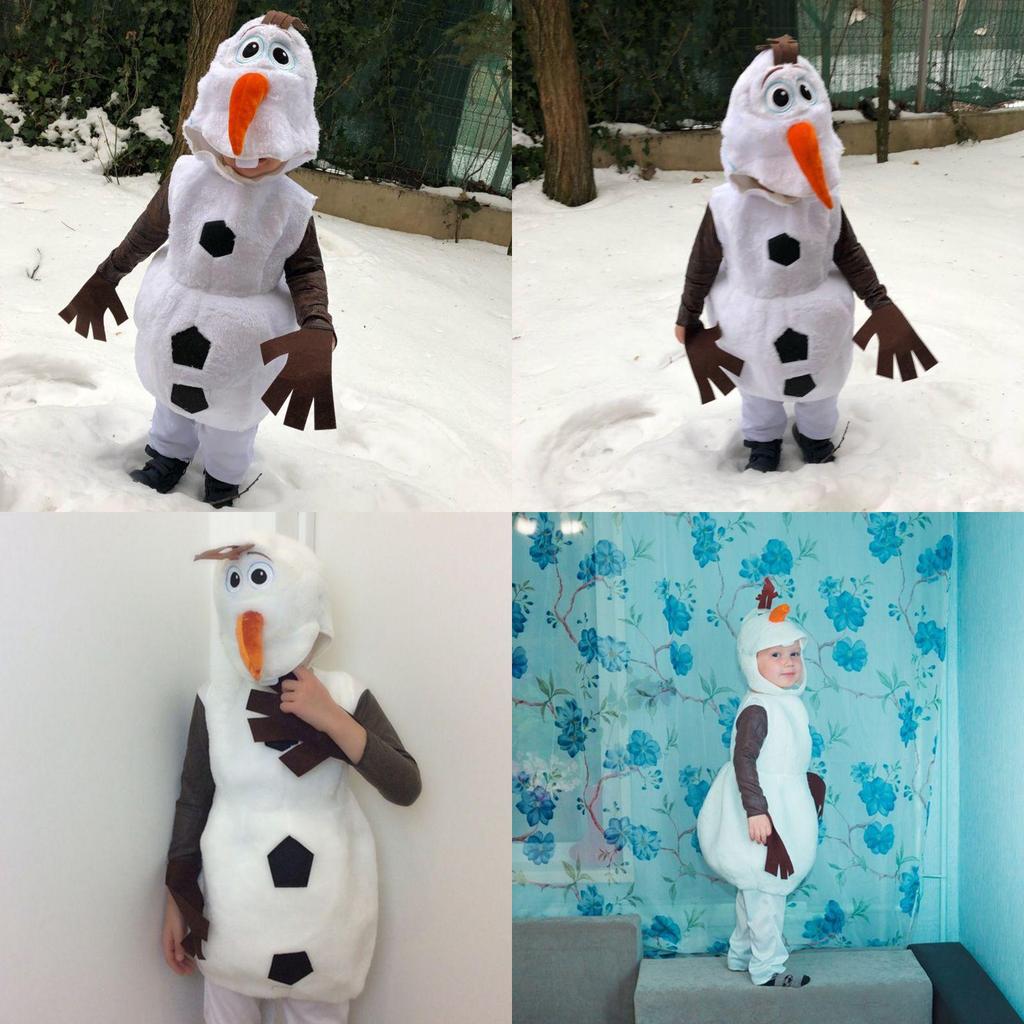 Enchanting Frozen Snowman Olaf Cosplay Costume For Kids Halloween Fancy Dress Up