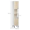Bathroom Column With 6 Compartments For Shower Bedroom Modern Style 31 5x30x169 Cm White And Oak