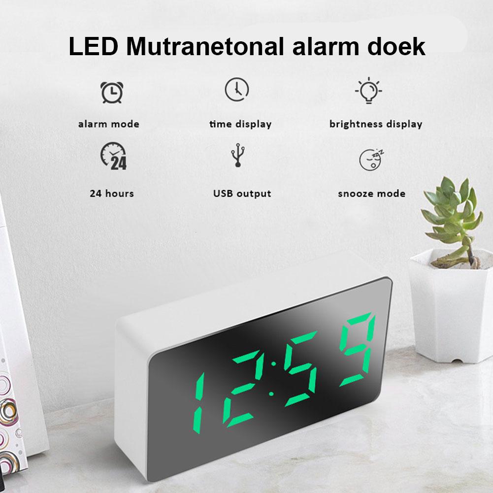 Мини простые электронные часы LED зеркало настольные часы дисплей повтора настольный будильник автомобильные часы украшение дома