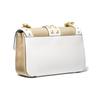 Michael Kors MK Soho Винтажная Сумка-кроссбоди на клапане с заклепками, Color Block, на цепочке, для ежедневного ношения, холст, кожа, Женские сумки, Коричневый, Белый, 30T1G1SL5K-OPTPL GOLD