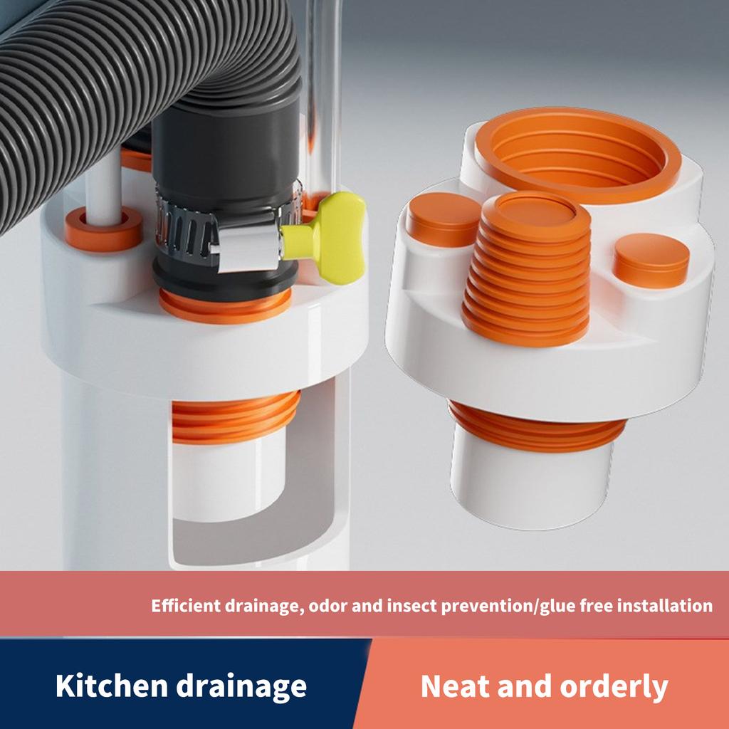 Washing Machine Floor Drain Pipe Tee Kitchen Pipe Drainpipe Connector Sewer Elbow Pipe Tees Washroom Accessories
