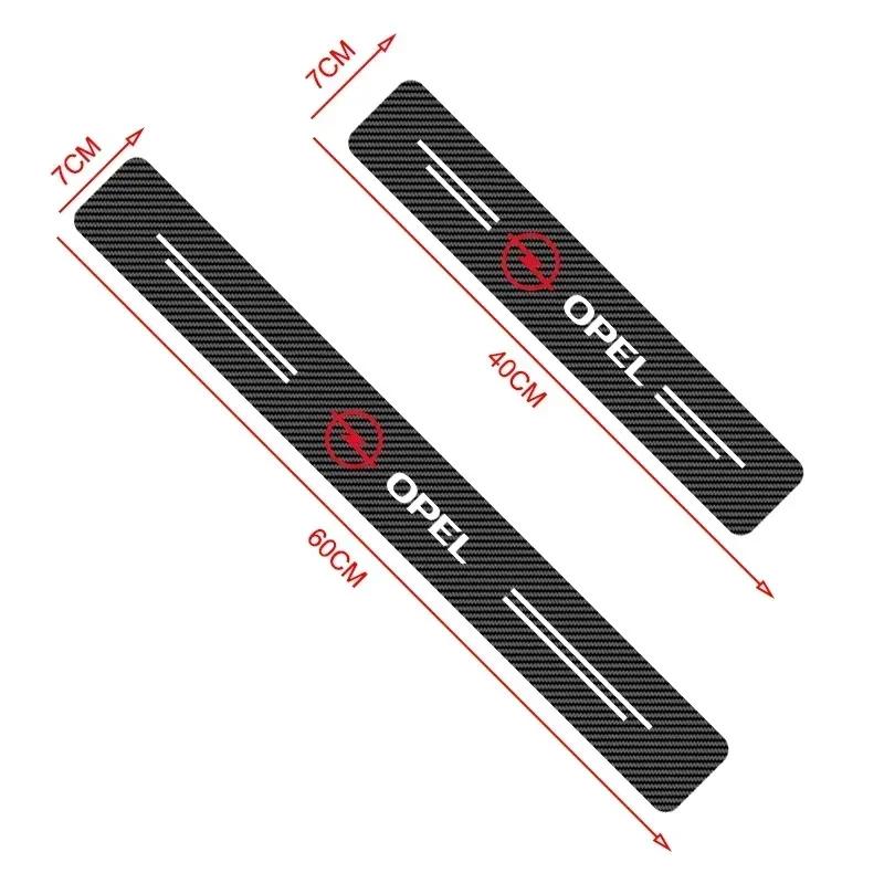 4pcs Carbon Fiber Car Sticker Auto Door Threshold Waterproof For Opel Astra j g Insignia Corsa d Vectra c Zafira a Auto Gadgets ujl522