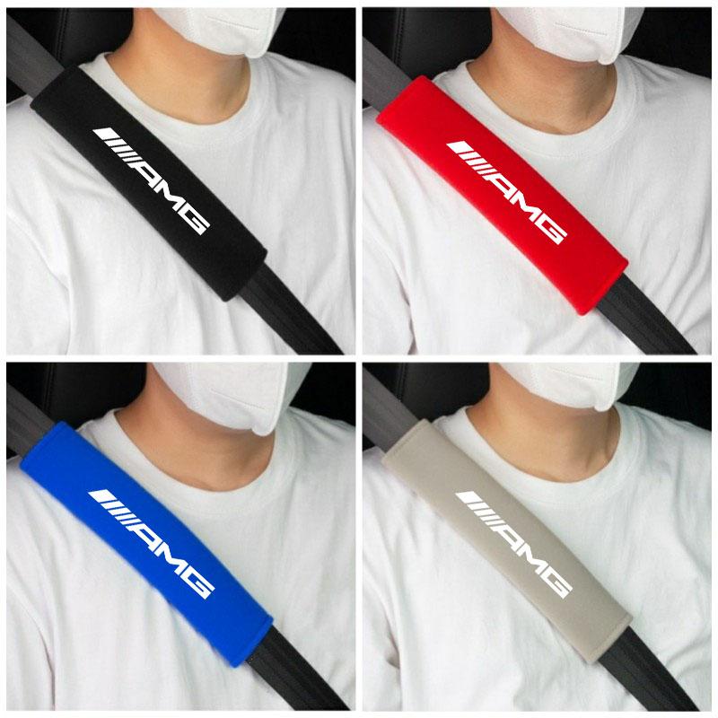 2Pcs Car Seat Belt Safety Belt Shoulder Cover For Mercedes Benz AMG W204 W205 W203 W211 W212 W213 W201 W210 W124 W126 W140 AY1