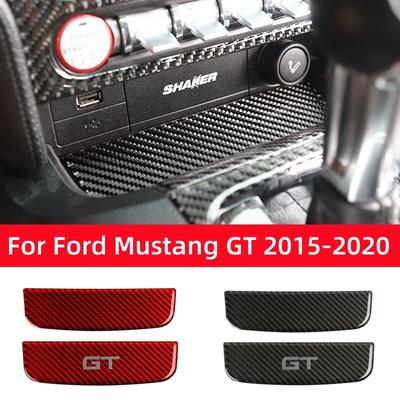 Для Ford Mustang GT 2015-2021 Аксессуары Карбоновый Стиль Интерьерный Ящик Для Хранения Автомобиля Отделка Крышка Отделка Наклейка Наклейка Украшение