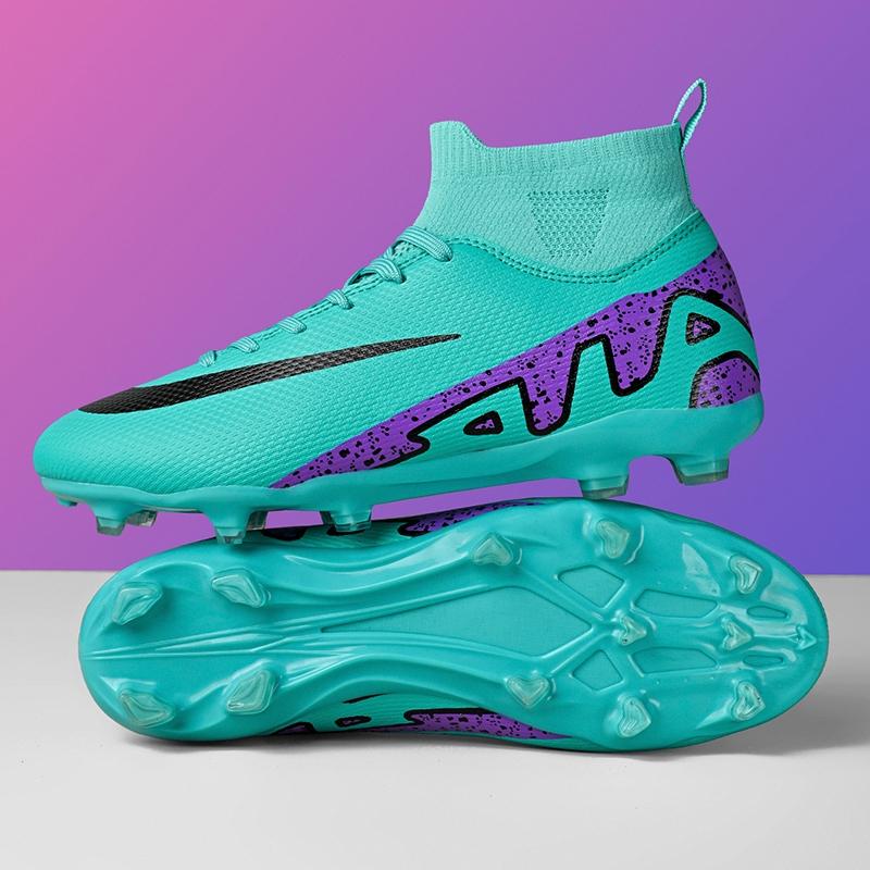 Новые мужские тренировочные футбольные бутсы с поддержкой голеностопа, детские шиповки, обувь для игры в футбол на траве TF/FG, для матчей, популярные, высококачественные, для футзала, для зала