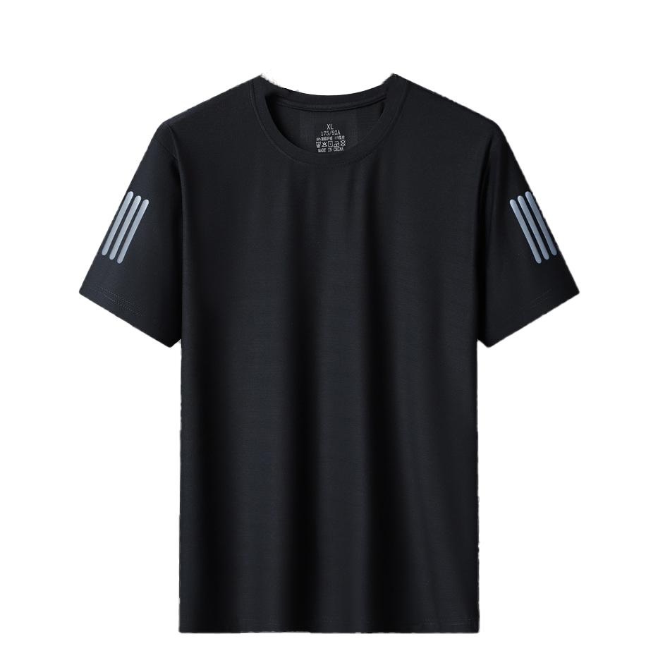 Мужская футболка Ice Silk Quick Dry Sports для кемпинга, пешего туризма, рыбалки, круглого выреза, фитнеса, бега, спортзала