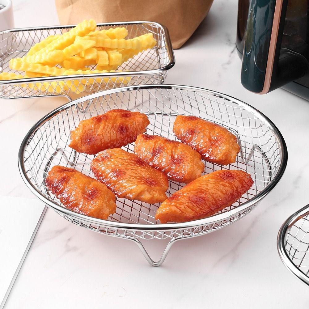 Антипригарная решетка для гриля, штабелируемый поддон для аэрофритюрницы, прочная решетка для аэрофритюрницы, кухонные гаджеты