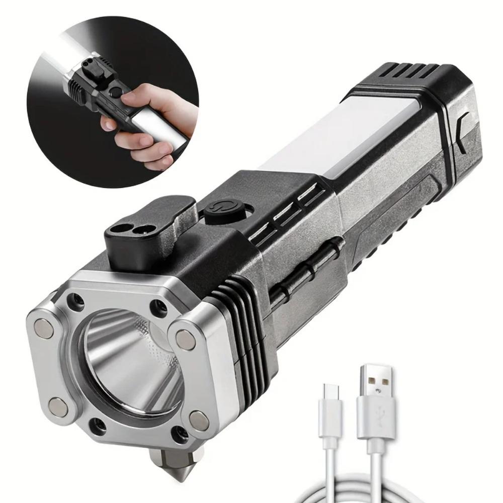 4 в 1 COB супер яркий защитный молоток спасательный USB зарядка с магнитом многофункциональный мощный фонарик для кемпинга