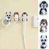 Self Adhesive Cartoon Plug Hanger Plastic Socket Storage Rack Cute Animal Wall Plug  Home