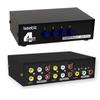 Iseebiz AV-селектор RCA 4 выхода 1 Без блока питания Металлический Совместим с Игровым Переключателем Предотвращения Помех, Входы/1 / Вход/4 Выхода,