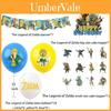 Набор для украшения на день рождения в стиле игры Zelda с баннерами, топперами для торта и воздушными шарами Starry Sky