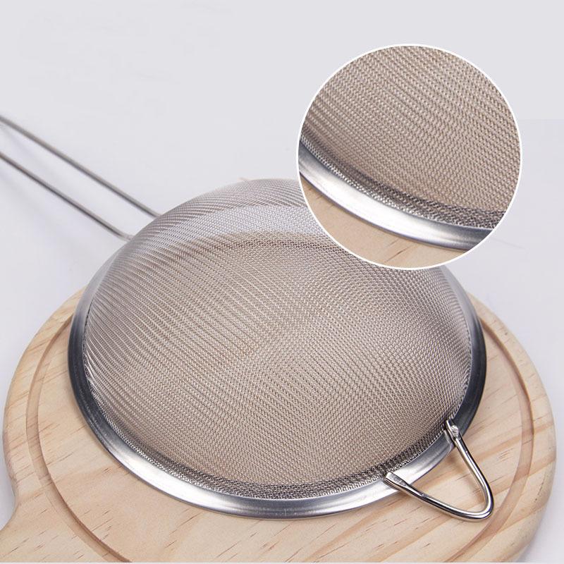 1PCS Stainless Steel Fine Mesh Food Strainer Sifter For Baking With Handle Flour Sieve Sifter Juice Soy Milk Baking Kitchen Tool