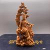 7.3X4.8X16.5CM Креативный скальный кипарис в китайском стиле, самшит, изящно вырезанные украшения Гуаньинь, домашние подношения, статуи, изделия ручной работы