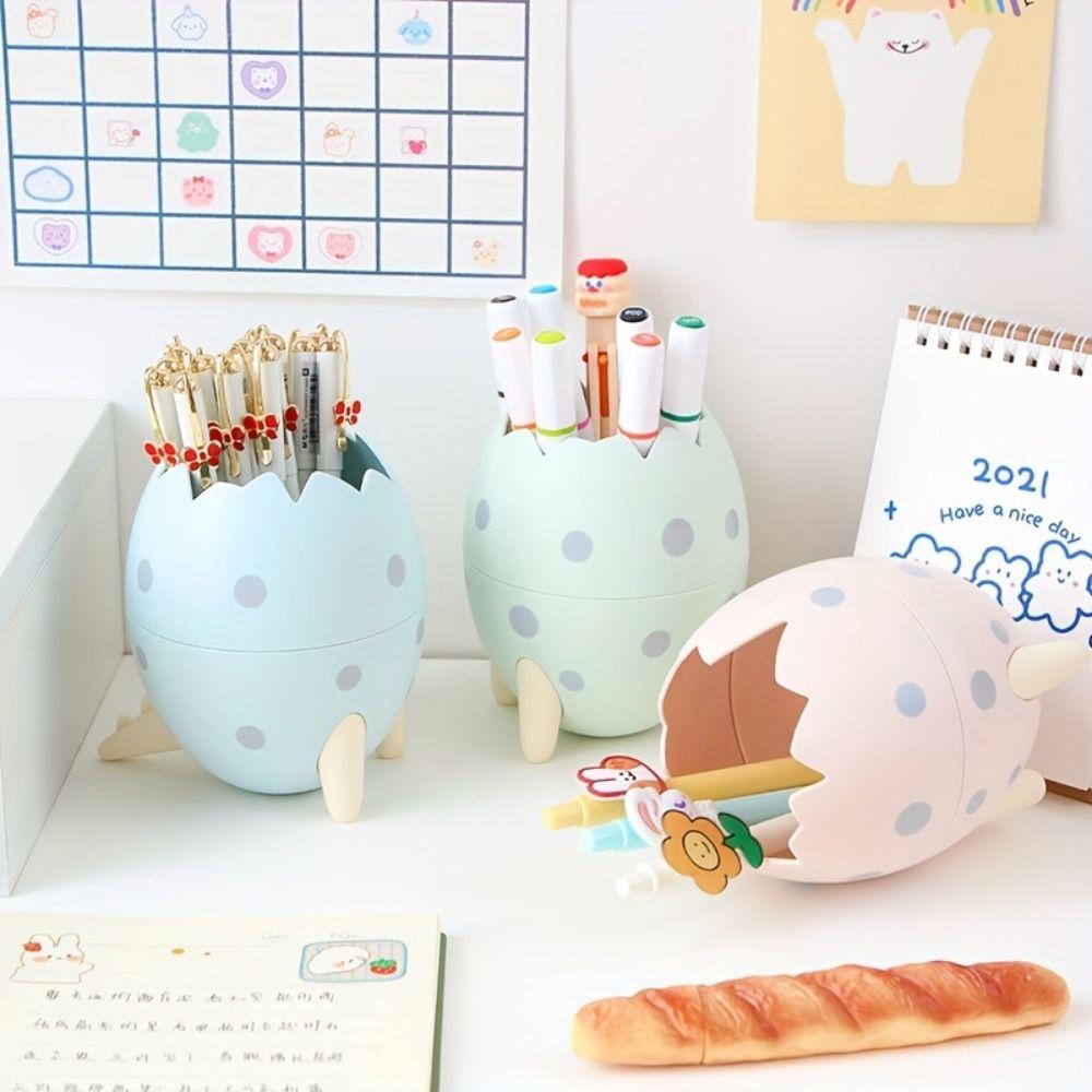 Egg Shape Pen Holder Creative Stationery Storage Box Pencil Case Kids Boys Girls