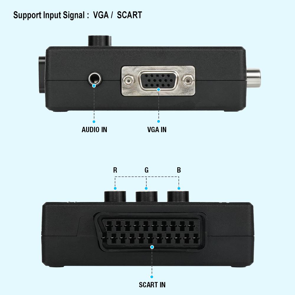 Bitfunx RGBS VGA в YPBPR Компонентный Конвертер SCART в YPBPR YCBCR Для Ретро Игровых Консолей Nintendo 64 PS1 PS2 Dreamcast