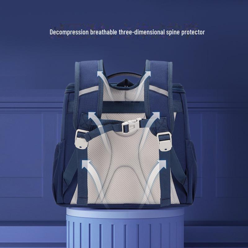 Легкий рюкзак в британском стиле для учеников начальной школы, защита позвоночника, большая вместимость, 1-4 классы