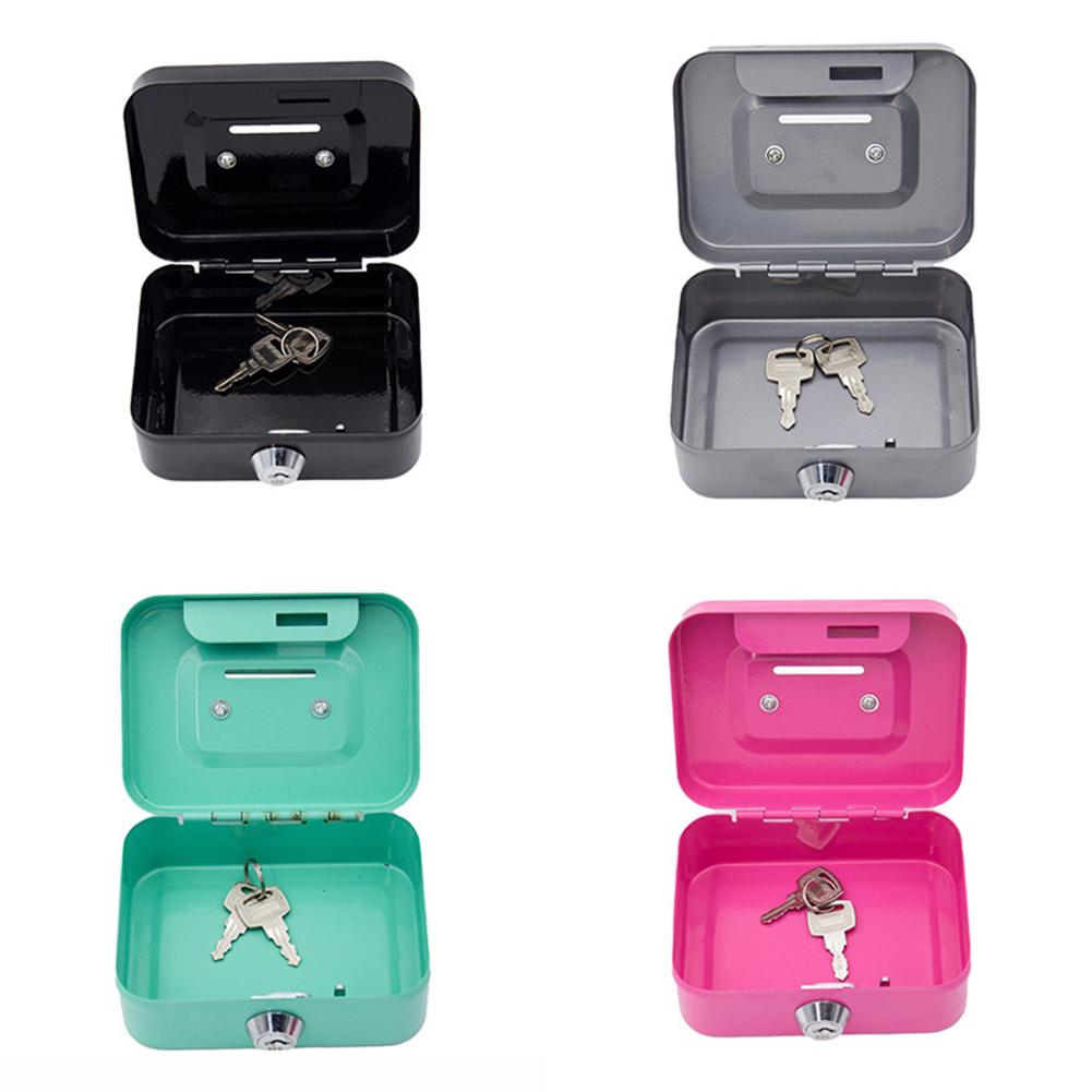 Металлическая копилка с замком на ключ, копилка 4,53x3,78x2,28 дюйма, органайзер для денег, небольшая коробка для хранения для взрослых и детей