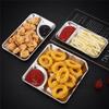 Creative Stainless Steel Snack Food Plate Divided Grid Fruit Dumpling Sauce Dish Tray Pans Tableware Kitchen Restaurant Utensils