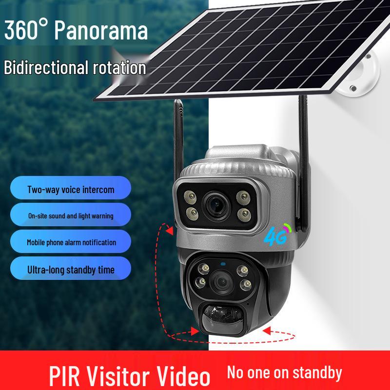 V380Pro Solar 4G Remote Waterproof Dual-Lens Outdoor Security Camera