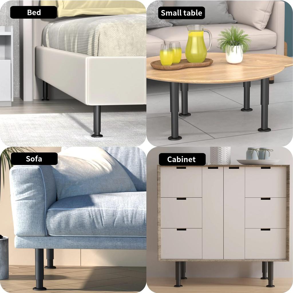 1 шт., телескопические регулируемые опорные ножки для кровати, высокое качество, квадратная офисная мебель, удлиненные ножки стула, металлические ножки для дивана