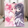 Плед «Puella Magi Madoka Magica», Флисовый плед с персонажами Мадока и Хомура из аниме, Милый Кавайный плед для декора комнаты