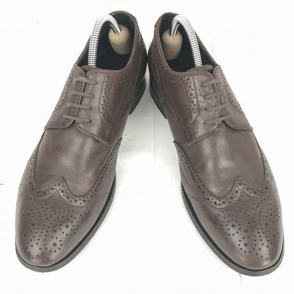 GEOX Leather Wingtip Shoes [26.0/Dark Brown] Dress Shoes(USED)