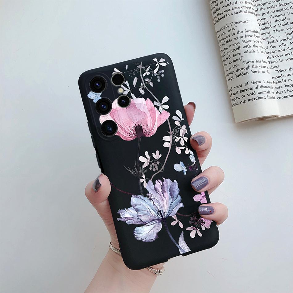 Чехол для Samsung Galaxy S24 Ultra S24 Plus Девушка с подсолнухом Расписной Мягкий Силиконовый Чехол для Телефона Для Samsung S24 Ultra S 24 S24+ Корпус