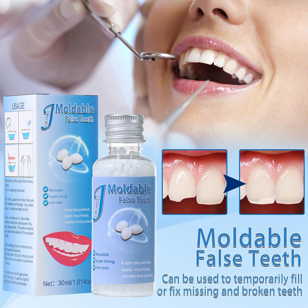 60ml Resin Tooth Repair Granules Moldable Temporary Filling Gaps Broken Teeth Makeup Denture Adhesive Falseteeth Solid Glue