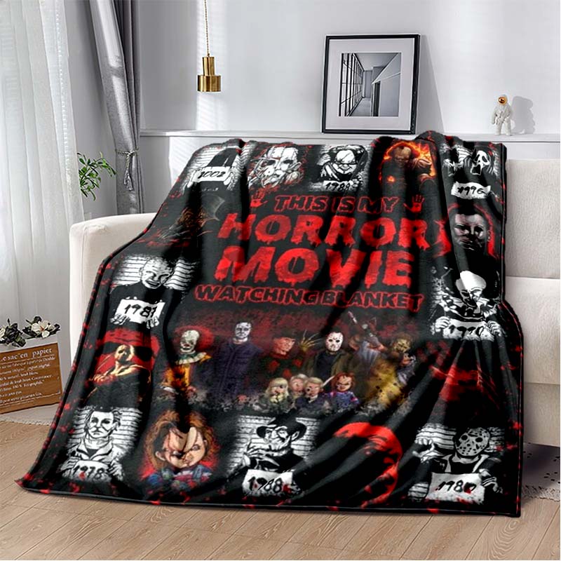 Одеяло с персонажем фильма ужасов, одеяло с изображением мультфильма «Джейсон Фрайдей», фланелевое одеяло на Хэллоуин для спальни, гостиной, дивана